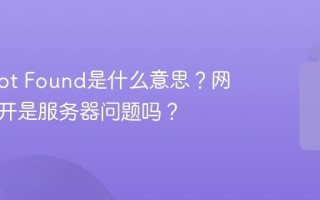 404 Not Found是什么意思？网页打不开是服务器问题吗？