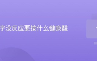 键盘打字没反应要按什么键唤醒