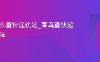 菜鸟怎么查快递轨迹_菜鸟查快递轨迹方法