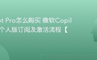 Copilot Pro怎么购买 微软Copilot Pro个人版订阅及激活流程【教程】