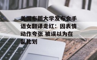 美国布朗大学发布会手语女翻译走红：因表情动作夸张 被误以为在乱比划