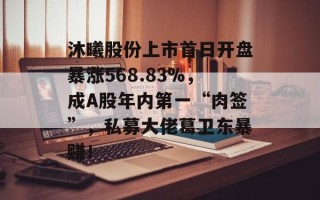 沐曦股份上市首日开盘暴涨568.83%，成A股年内第一“肉签”，私募大佬葛卫东暴赚！
