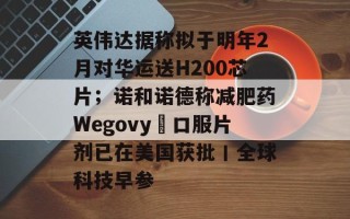 英伟达据称拟于明年2月对华运送H200芯片；诺和诺德称减肥药Wegovy®口服片剂已在美国获批丨全球科技早参