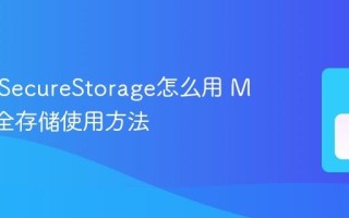 MAUI SecureStorage怎么用 MAUI安全存储使用方法