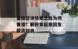 美股区块链概念股为何普涨？解析背后原因及投资趋势