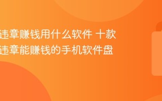 拍汽车违章赚钱用什么软件 5款拍汽车违章能赚钱的手机软件盘点