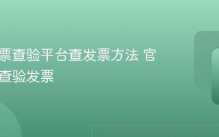 全国发票查验平台查发票方法 官网怎么查验发票