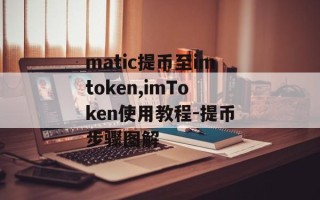 matic提币至imtoken,imToken使用教程-提币步骤图解