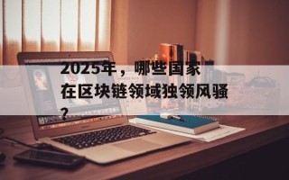 2025年，哪些国家在区块链领域独领风骚？