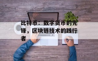 比特币：数字货币的先锋，区块链技术的践行者
