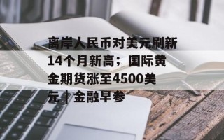 离岸人民币对美元刷新14个月新高；国际黄金期货涨至4500美元 | 金融早参