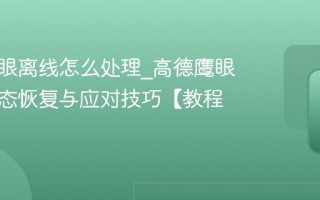 高德鹰眼离线怎么处理_高德鹰眼离线状态恢复与应对技巧【教程】