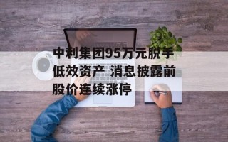 中利集团95万元脱手低效资产 消息披露前股价连续涨停
