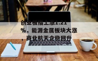 创业板指上涨1.21%，能源金属板块大涨，商业航天企稳回升