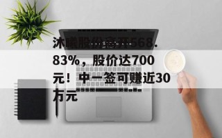 沐曦股份高开568.83%，股价达700元！中一签可赚近30万元