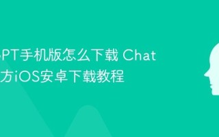 ChatGPT手机版怎么下载 ChatGPT官方iOS安卓下载教程