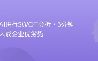 教你用AI进行SWOT分析，3分钟理清个人或企业优劣势