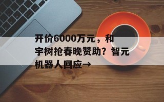 开价6000万元，和宇树抢春晚赞助？智元机器人回应→