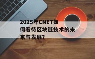 2025年CNET如何看待区块链技术的未来与发展？