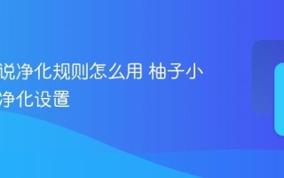 柚子小说净化规则怎么用 柚子小说广告净化设置