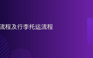 坐飞机流程及行李托运流程