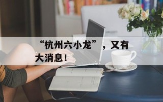 “杭州六小龙”，又有大消息！