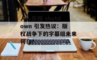 人人影视 shutdown 引发热议：版权战争下的字幕组未来何在？