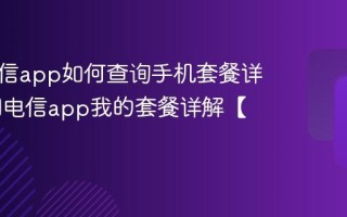 中国电信app如何查询手机套餐详情 中国电信app我的套餐详解【教程】