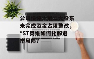 公司快评︱第二大股东未完成资金占用整改，*ST奥维如何化解退市风险？
