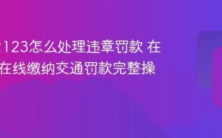 交管12123怎么处理违章罚款 在线手机在线缴纳交通罚款完整操作流程