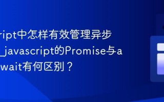 javascript中怎样有效管理异步操作？_javascript的Promise与async/await有何区别？