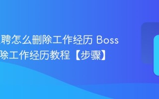 Boss直聘怎么删除工作经历 Boss直聘删除工作经历教程【步骤】