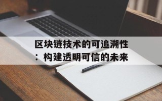 区块链技术的可追溯性：构建透明可信的未来