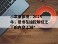 小苹果影视：2025年，是谁在操控版权之下的内容江湖？