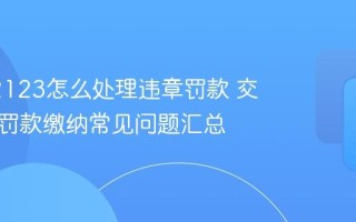 交管12123怎么处理违章罚款 交通违章罚款缴纳常见问题汇总