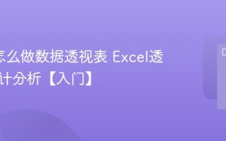 Excel怎么做数据透视表 Excel透视表统计分析【入门】