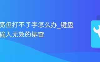 键盘灯亮但打不了字怎么办_键盘有电但输入无效的排查