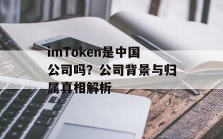imToken是中国公司吗？公司背景与归属真相解析