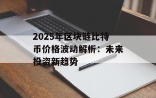 2025年区块链比特币价格波动解析：未来投资新趋势