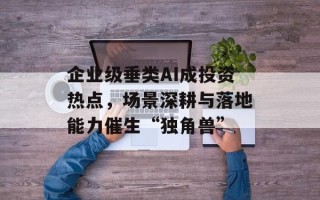 企业级垂类AI成投资热点，场景深耕与落地能力催生“独角兽”