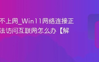 电脑连不上网_Win11网络连接正常但无法访问互联网怎么办【解决】