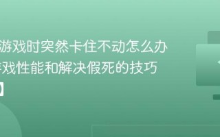 电脑玩游戏时突然卡住不动怎么办 优化游戏性能和解决假死的技巧【指南】