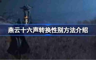 燕云十六声怎么才能进行性别转换-燕云十六声转换性别方法介绍