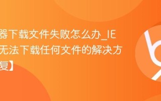 IE浏览器下载文件失败怎么办_IE浏览器无法下载任何文件的解决方法【修复】