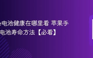 iPhone电池健康在哪里看 苹果手机查看电池寿命方法【必看】