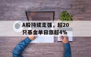 A股持续走强，超20只基金单日涨超4%