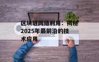 区块链网络利用：揭秘2025年最前沿的技术应用