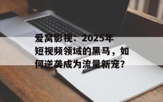 爱窝影视：2025年短视频领域的黑马，如何逆袭成为流量新宠？