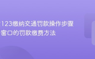 交管12123缴纳交通罚款操作步骤 不用去窗口的罚款缴费方法