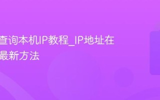 IP地址查询本机IP教程_IP地址在线查询最新方法